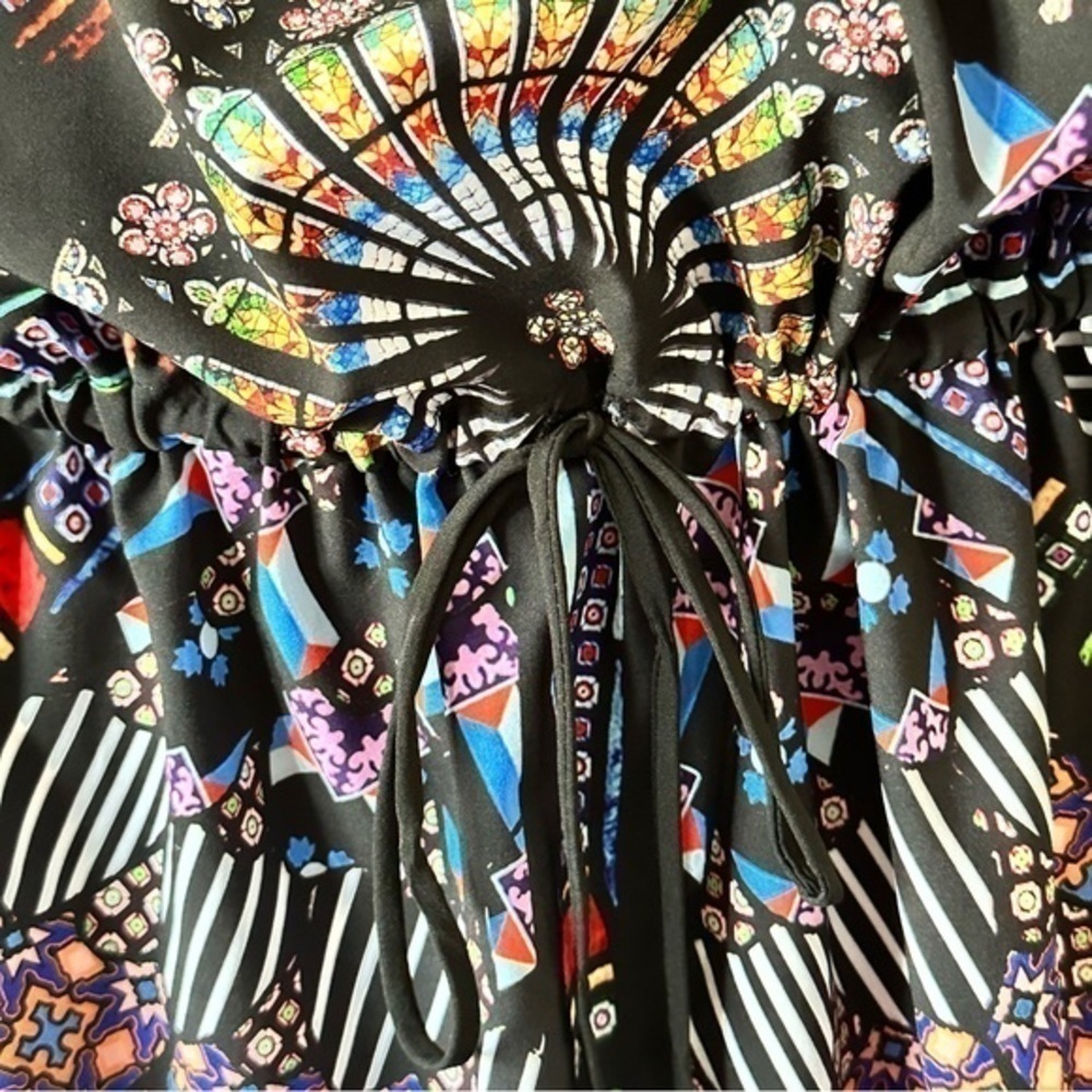 Clover Canyon beautiful stained glass detail short dress size M - Picture 4 of 14